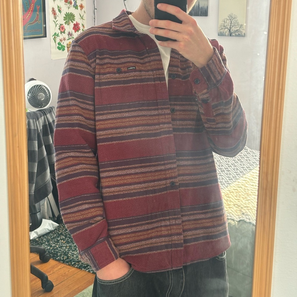 O’Neill Y2K Baggy Striped Skater Indie Surfwear Buttonup Casual Longsleeve Shirt